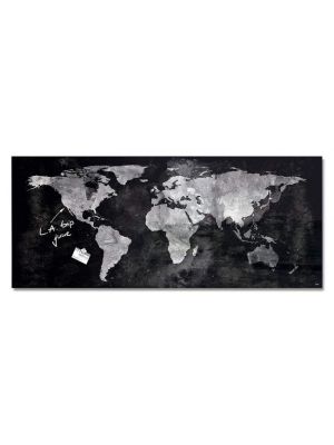 Sklenená tabuľa artverum 130x55cm mapa sveta