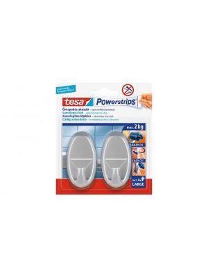 Háčik Tesa Powerstrips oval chrómový 2ks