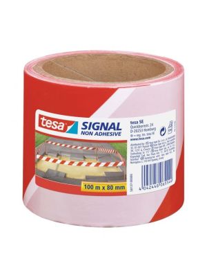 Výstražná páska nelepivá TESA Signal 80mm x 100m červeno-biela