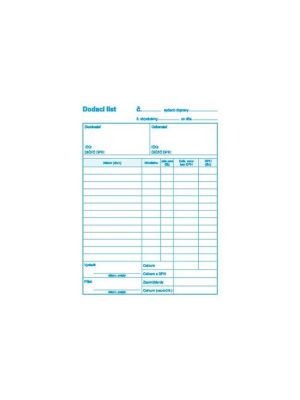 Dodací list A4 s DPH samoprepis
