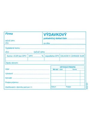 Výdavkový pokl.doklad A6 s DPH samoprepis