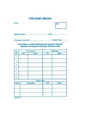 Výplatné vrecko C6