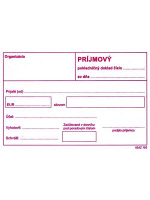 Príjmový pokl.doklad A6 bez DPH