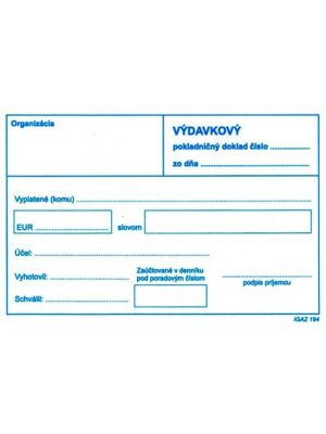 Výdavkový pokl.doklad A6 bez DPH
