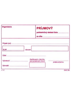 Príjmový pokl.doklad A6 bez DPH samoprepis