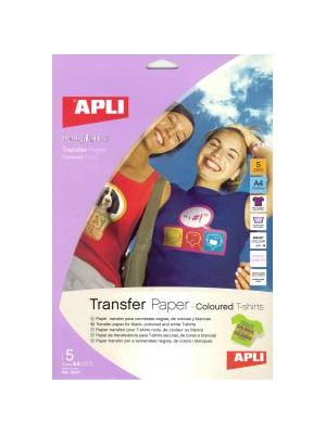 Transferový papier APLI A4 na farebné tričká 5 hárkov