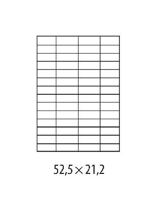 Etikety univerzálne 52,5x21,2mm Etibox A4 100 hárkov
