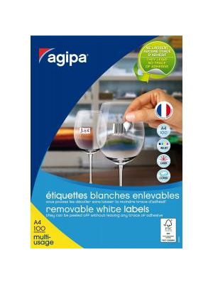Etikety univerzálne odnímateľné 210x297mm Agipa A4 100 hárkov