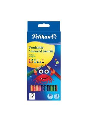 Farbičky Pelikan trojhranné tenké 12 ks