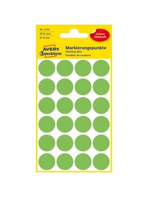 Etikety kruhové 18mm Avery neónovo zelené