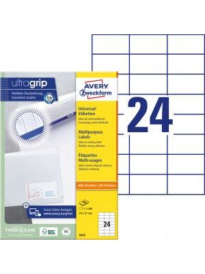 Etikety univerzálne 70x37mm Avery A4 100 hárkov