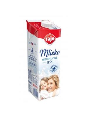 Trvanlivé mlieko RAJO nízkotučné 0,5% 1 ℓ