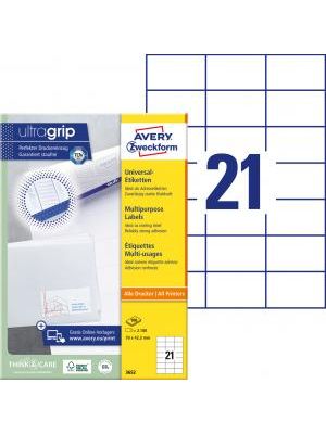 Etikety univerzálne 70x42,3mm Avery A4 100 hárkov