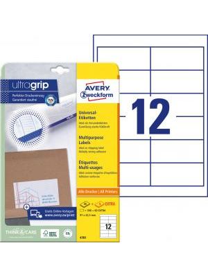 Etikety univerzálne 97x42,3mm Avery A4 25+5 hárkov