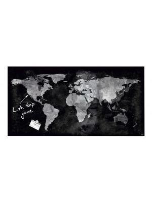 Sklenená tabuľa artverum 91x46cm mapa sveta