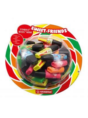 Sada zvýrazňovačov STABILO Boss Sweet Friends friend v plastovej dóze