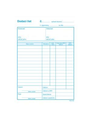 Dodací list A5 s DPH samoprepis