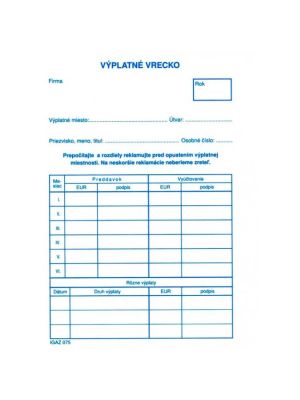 Výplatné vrecko C6