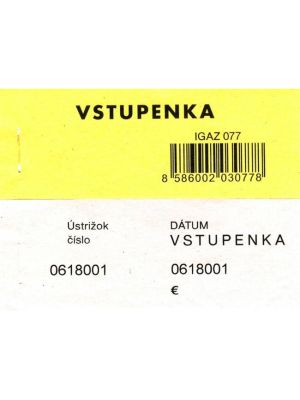 Vstupenka číslovaná 2-dielna 100 lístkov