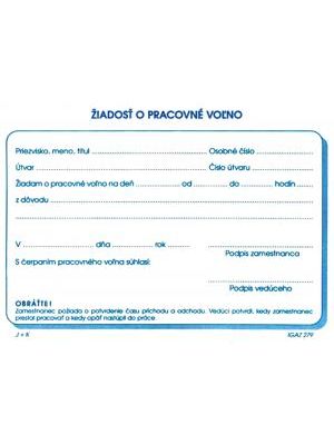 Žiadosť o pracovné voľno A6 100 listov