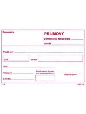 Príjmový pokl.doklad A6 bez DPH samoprepis