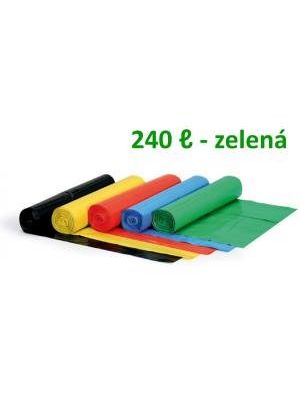 Vrece 240 ℓ 80 mic. 100 x 125 cm, HDPE zelené (1ks)