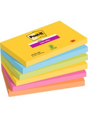 Bloček Post-it Super Sticky CARNIVAL, veľkosť 76 x127 mm 6 bločkov po 90 lístkov