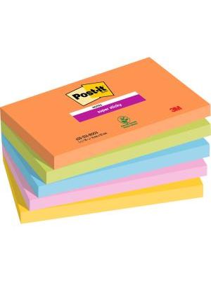 Bloček Post-it Super Sticky BOOST, veľkosť 76x127 mm, 5 bločkov po 90 lístkov