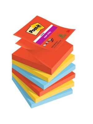Z-bločky Post-it Super Sticky PLAYFUL, veľkosť 76x76 mm, 6 bločkov po 90 lístkov