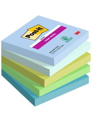 Bloček Post-it Super Sticky OASIS, veľkosť 76x76 mm, 5 bločkov po 90 lístkov