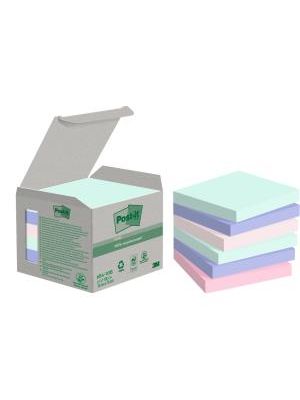 Bloček Post-it Super Sticky NATURE, pastelové farby, veľkosť 76x76 mm, 6 bločkov po 100 lístkov