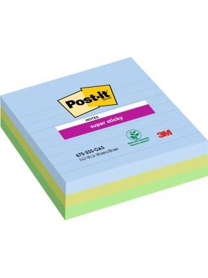 Bloček Post-it Super Sticky OASIS, veľkosť 101x101 mm XL, linajkové, 3 bločky po 70 lístkov