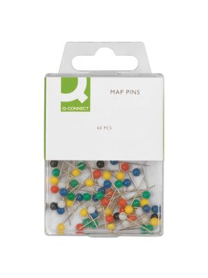 Napichovacie špendlíky guľaté Q-Connect 4mm mix farieb 60ks