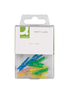 Štipce Q-Connect 25mm mixe farieb 20ks
