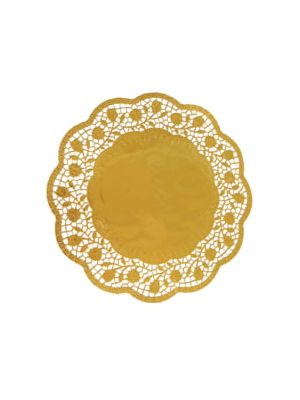 Dekoračná krajka (PAP/ALU) okrúhla zlatá Ø30cm 4 ks