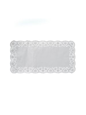 Dekoračná krajka (PAP) hranatá biela 38 x 25 cm 6 ks