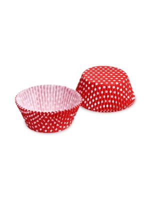 Cukrárenský košíček (PAP) Bodky bielo/červený Ø50 x 30 mm 40 ks