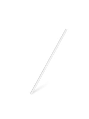 Slamky papierové rovné, biele 20 cm, Ø 6 mm (100 ks)