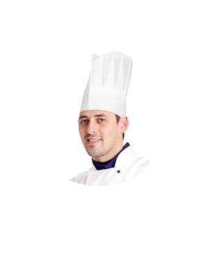 Kuchárska čiapka (PAP) biela 23cm 10 ks