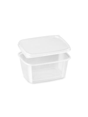 Miska (PP) hranatá priehľadná 250ml + viečko 250 sád