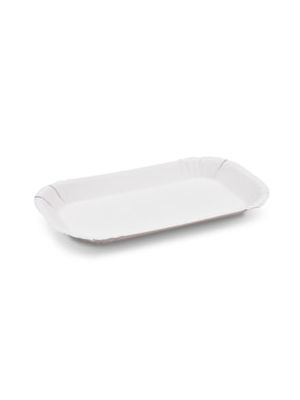 Papierová miska nepremastiteľná oválna biela 23 x 15 x 2 cm 100 ks