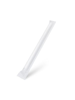 Slamka papierová biela `JUMBO` Ø12mm x 23cm jednotlivo balená 100 ks