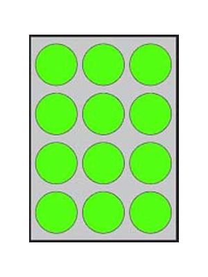 Etikety farebné priemer 60mm APLI A4 20 hárkov fluo zelené