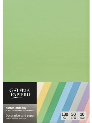 Galeria Papieru ozdobný papír Hladký pastelový MIX 130g, 50ks