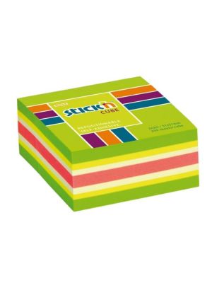 Samolepiaci poznámkový blok, 51x51 mm, 250 listov, STICK N, neónová zelená