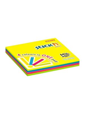 Samolepiaci bloček 76x76mm MAGIC 4 neónové farby 100 lístkov
