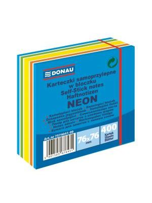 Bloček Donau 76x76mm 400l neónová modrá
