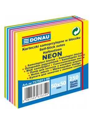 Bloček DONAU v 6 neónových farbách 50x50mm 250l