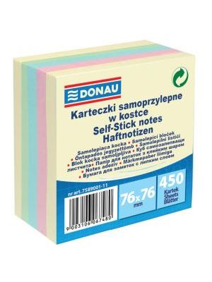 Bloček DONAU 5 pastelových farieb 76x76mm 450l