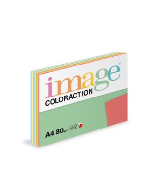 Kancelársky papier Coloraction 250 listov mix 10 pastelových a intenzívnych farieb A4 80g